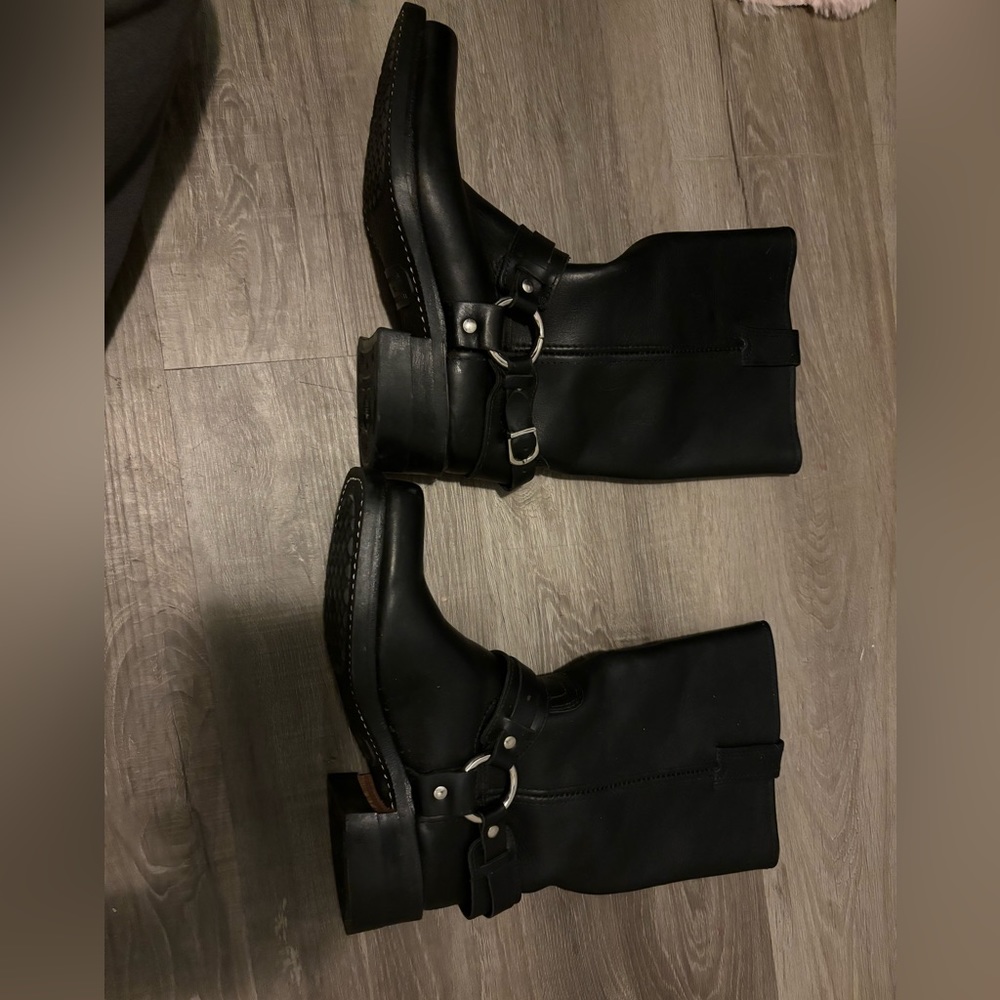 Frye Leather Belted Harness boots